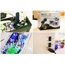 Mini USB Desktop Aquarium LCD Display Fish Tank Clock LED Lamp Light White