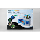Mini USB Desktop Aquarium LCD Display Fish Tank Clock LED Lamp Light White