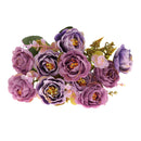 Realistic Stimulation Flower Bouquet Wedding Posy Table Arrangement Plant Home Office Decor Purplish Blue
