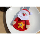Set of 2pcs Christmas Santa Dinner Tableware Cutlery Bag Flannel Spoon Fork Holder
