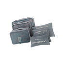 Pack of 6PCS Waterproof Travel Storage Bags Clothes Undergarments Socks Packing Organizer Holder Pouch Gray