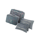 Pack of 6PCS Waterproof Travel Storage Bags Clothes Undergarments Socks Packing Organizer Holder Pouch Gray