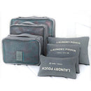 Pack of 6PCS Waterproof Travel Storage Bags Clothes Undergarments Socks Packing Organizer Holder Pouch Gray