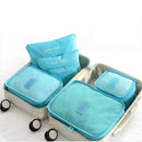 Pack of 6PCS Waterproof Travel Storage Bags Clothes Undergarments Socks Packing Organizer Holder Pouch Sky Blue