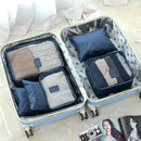 Pack of 6PCS Waterproof Travel Storage Bags Clothes Undergarments Socks Packing Organizer Holder Pouch Navy Blue