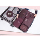 Pack of 6PCS Waterproof Travel Storage Bags Clothes Undergarments Socks Packing Organizer Holder Pouch Wine Red