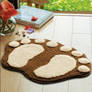 Lovely Brown Floor Cover Footprint Plush Rug Mat Carpet Living Room Bedroom