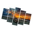 5 Panels Beach Boat Canvas Print Wall Art Painting Picture Home Hall Decor