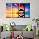 Set of 4pcs Canvas Wall Art Painting Pictures Dolphin Print Hall Decor