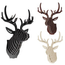 3D Wood Puzzle Model Elk Deer Head Sculpture Ornament Wall Art Decor White