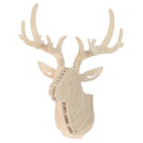 3D Wood Puzzle Model Elk Deer Head Sculpture Ornament Wall Art Decor White