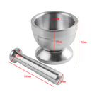 Stainless Steel Mortar & Pestle Set Garlic Spice Tool Herb Medicine Pill Mill Grinder Bowl