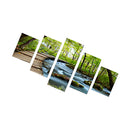 Join-Together Canvas Painting Modern Picture Home Office Decor Set of 5 GREEN TREE