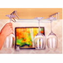 Kitchen Upside Down Wine Glass Cup Rack Hanging Stemware Holder Organizer