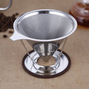 Stainless Mesh Coffee Filter Cup Cone Pour Over Drip Dripper Holder