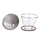 Stainless Mesh Coffee Filter Cup Cone Pour Over Drip Dripper Holder