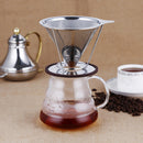 Stainless Mesh Coffee Filter Cup Cone Pour Over Drip Dripper Holder