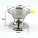 Stainless Mesh Coffee Filter Cup Cone Pour Over Drip Dripper Holder