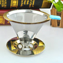 Stainless Mesh Coffee Filter Cup Cone Pour Over Drip Dripper Holder