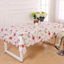Wipe Clean PVC Vinyl Tablecloth Rectangule Floral Table Cover Protector Red