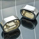 Cabinet Clothes Wardrobe Rod Bar Side Alloy Socket Flange Holder Silver Pack of 2