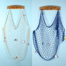 1.5x2M Nautical Fishing Net Shell Photo Prop Beach Scene DIY Party Mediterranean Decor Blue