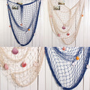 1.5x2M Nautical Fishing Net Shell Photo Prop Beach Scene DIY Party Mediterranean Decor Blue