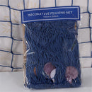 1.5x2M Nautical Fishing Net Shell Photo Prop Beach Scene DIY Party Mediterranean Decor Blue