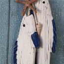 3 Pair Hand Carved Nautical Wooden Marine Fish Sea Scene Wall Hanging Decor