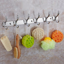 Corrosion Rust Resistant Double-deck 6-Hook Clothes Towel Hanging Chrome Robe Rack Holder Wall Mounted Hanger