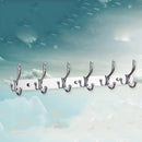 Corrosion Rust Resistant Double-deck 6-Hook Clothes Towel Hanging Chrome Robe Rack Holder Wall Mounted Hanger