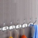 Corrosion Rust Resistant Double-deck 6-Hook Clothes Towel Hanging Chrome Robe Rack Holder Wall Mounted Hanger