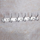 Corrosion Rust Resistant Double-deck 6-Hook Clothes Towel Hanging Chrome Robe Rack Holder Wall Mounted Hanger