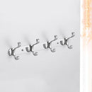 Stainless Steel 4-Hook Wall Hanger Coat Hat Clothes Robe Holder Home Bedroom Bathroom Clothes Towel Hanging Rack
