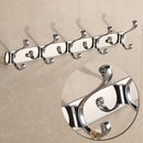 Stainless Steel 5-Hook Wall Hanger Coat Hat Clothes Robe Holder Home Bedroom Bathroom Clothes Towel Hanging Rack