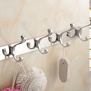 Stainless Steel 5-Hook Wall Hanger Coat Hat Clothes Robe Holder Home Bedroom Bathroom Clothes Towel Hanging Rack