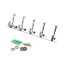 Stainless Steel 5-Hook Wall Hanger Coat Hat Clothes Robe Holder Home Bedroom Bathroom Clothes Towel Hanging Rack