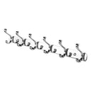 6 Hooks Wall Mount Hook Hanger Chrome Plated Steel Coat Robe Clothes Towel