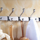 6 Hooks Wall Mount Hook Hanger Chrome Plated Steel Coat Robe Clothes Towel