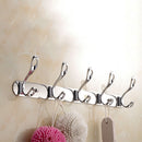 Easy Install Retro 5-Hook Wall Hanger Robe Towel Hanger Rack Metal Holder Home Bathroom Bedroom Kitchen Door Decor