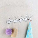 Easy Install Retro 5-Hook Wall Hanger Robe Towel Hanger Rack Metal Holder Home Bathroom Bedroom Kitchen Door Decor