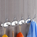 Easy Install Retro 5-Hook Wall Hanger Robe Towel Hanger Rack Metal Holder Home Bathroom Bedroom Kitchen Door Decor