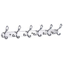 Easy Install Retro 6-Hook Wall Hanger Robe Towel Hanger Rack Metal Holder Home Bathroom Bedroom Kitchen Door Decor