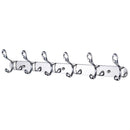 Easy Install Retro 6-Hook Wall Hanger Robe Towel Hanger Rack Metal Holder Home Bathroom Bedroom Kitchen Door Decor