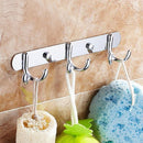 Rust Corrosion Resistant Chrome Double-deck 3 Hook Wall Hanger Coat Hat Towel Rack Home Bathroom Bedroom Kitchen Decor