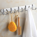Rust Corrosion Resistant Chrome Double-deck 5 Hook Wall Hanger Coat Hat Towel Rack Home Bathroom Bedroom Kitchen Decor