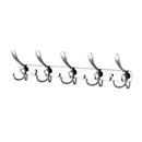 Stainless Steel 5 Hook Double-Deck Coat Robe Hanging Holder Wall Towel Rack Hanger For Bedroom Kitchen Living Room Decor