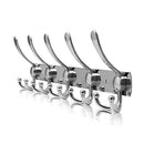 Stainless Steel 5 Hook Double-Deck Coat Robe Hanging Holder Wall Towel Rack Hanger For Bedroom Kitchen Living Room Decor
