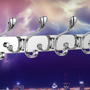 Rust Resistant Chrome Double-deck 5 Hook Wall Hanger Coat Hat Towel Rack Home Bathroom Bedroom Kitchen Use Hook Hanger