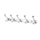 Rust Resistant Chrome Double-deck 5 Hook Wall Hanger Coat Hat Towel Rack Home Bathroom Bedroom Kitchen Use Hook Hanger